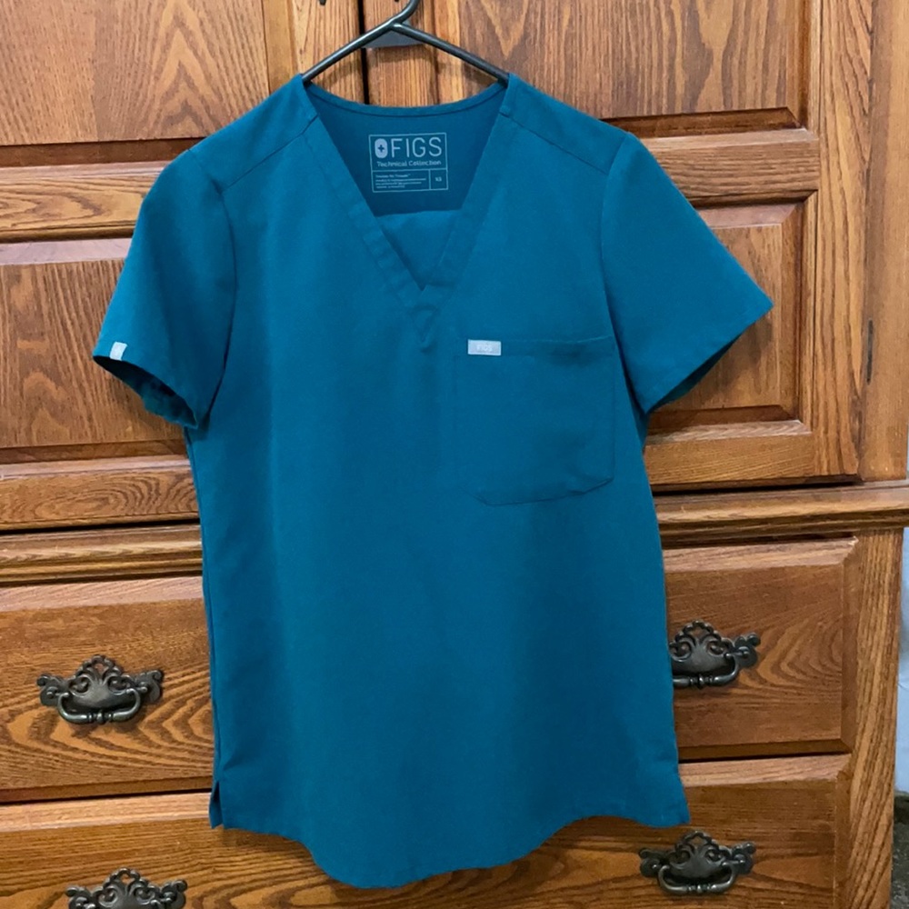 Figs Caribbean Blue Catarina Top XS